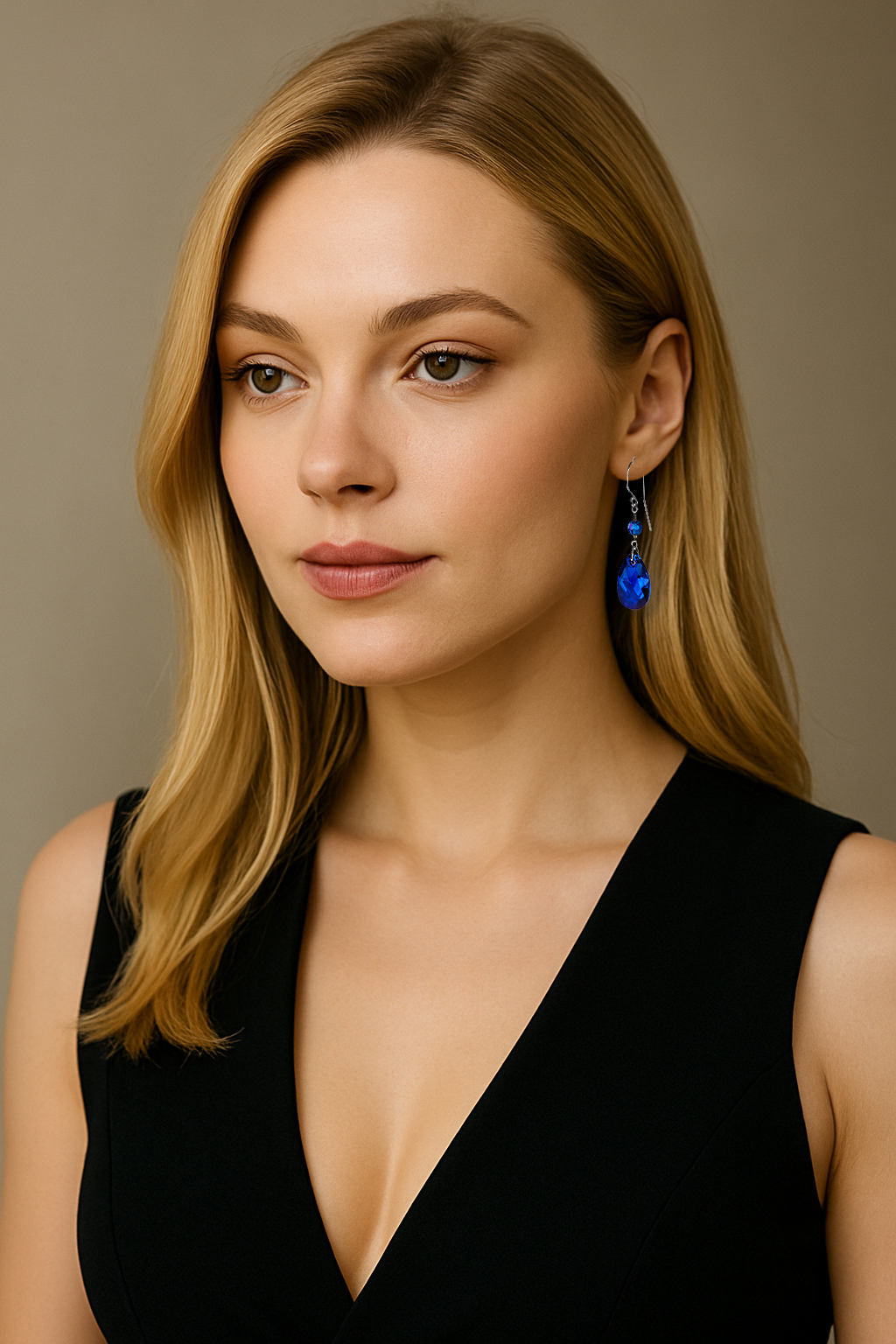 910 – Gold SWAROVSKI white crystal drop bridal earrings SWAROVSKI сrystals earrings