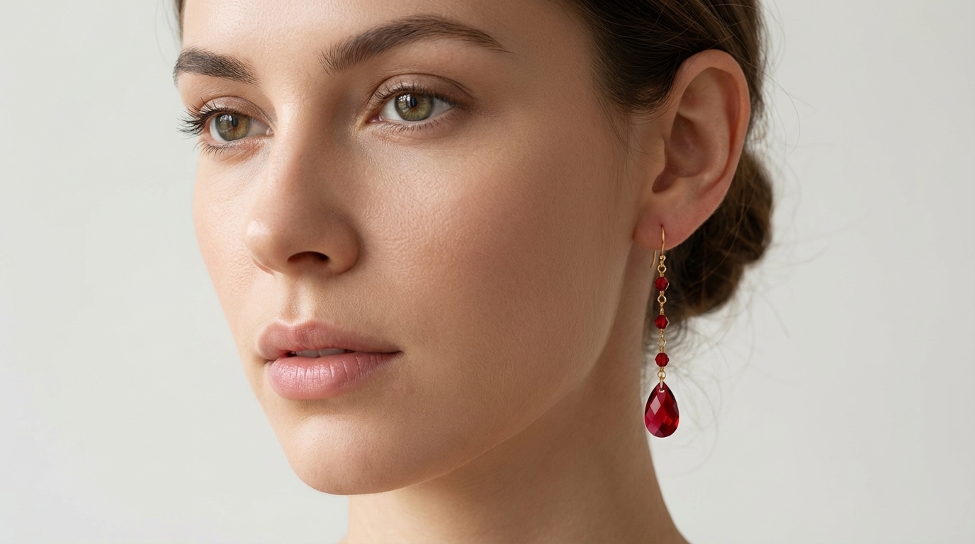 846 – Red Swarovski long tear drop crystal earrings gold download 28