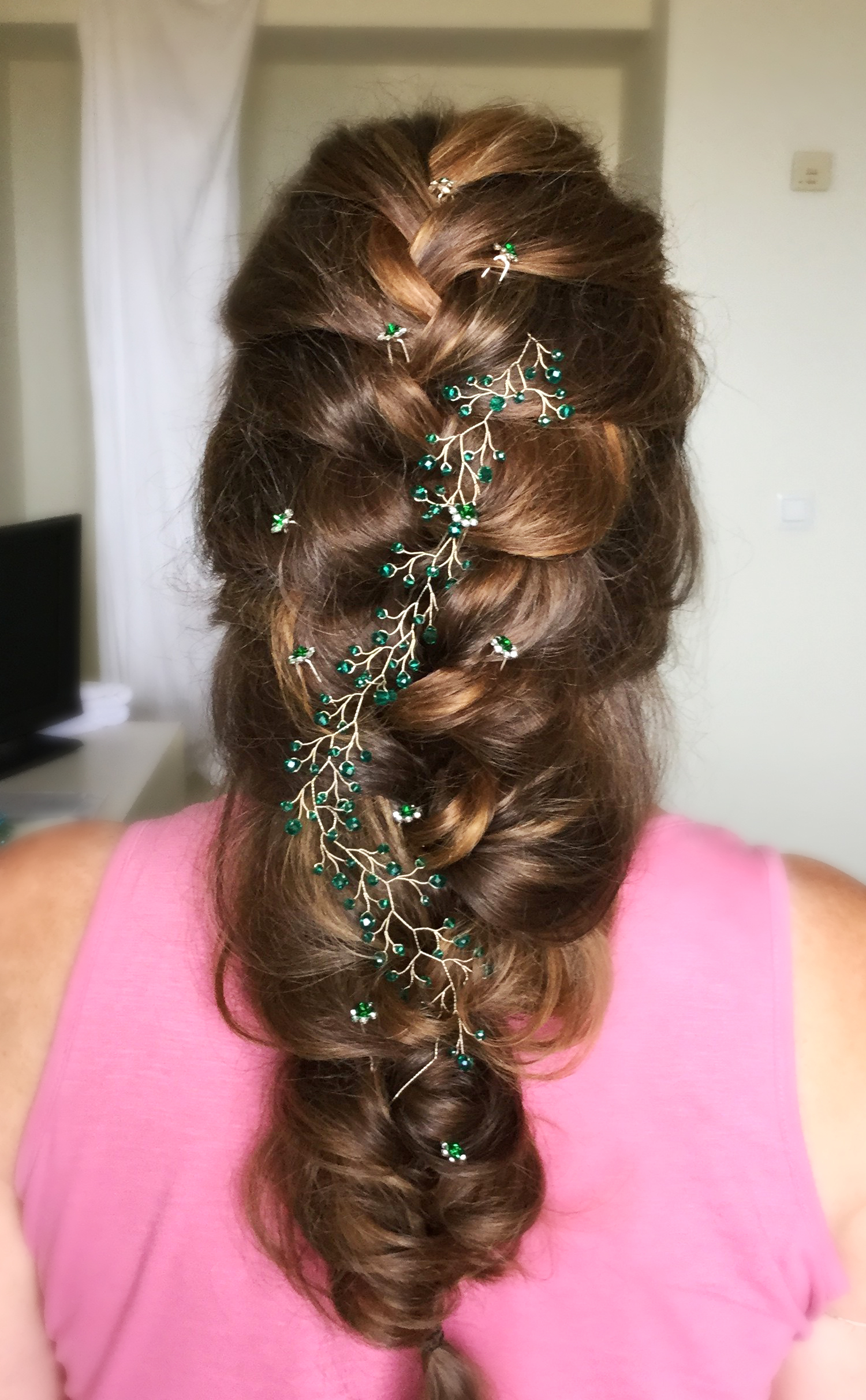 11 – Emerald green crystal bridal headpiece Crystal crown wedding headband Emerald green crystal bridal headpiece Crystal crown wedding headband