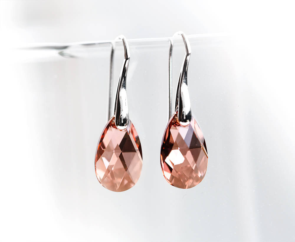 769 – Gold SWAROVSKI Teardrop crystal earrings gold Minimalist bridal earrings il fullxfull.1398790815 gm9d