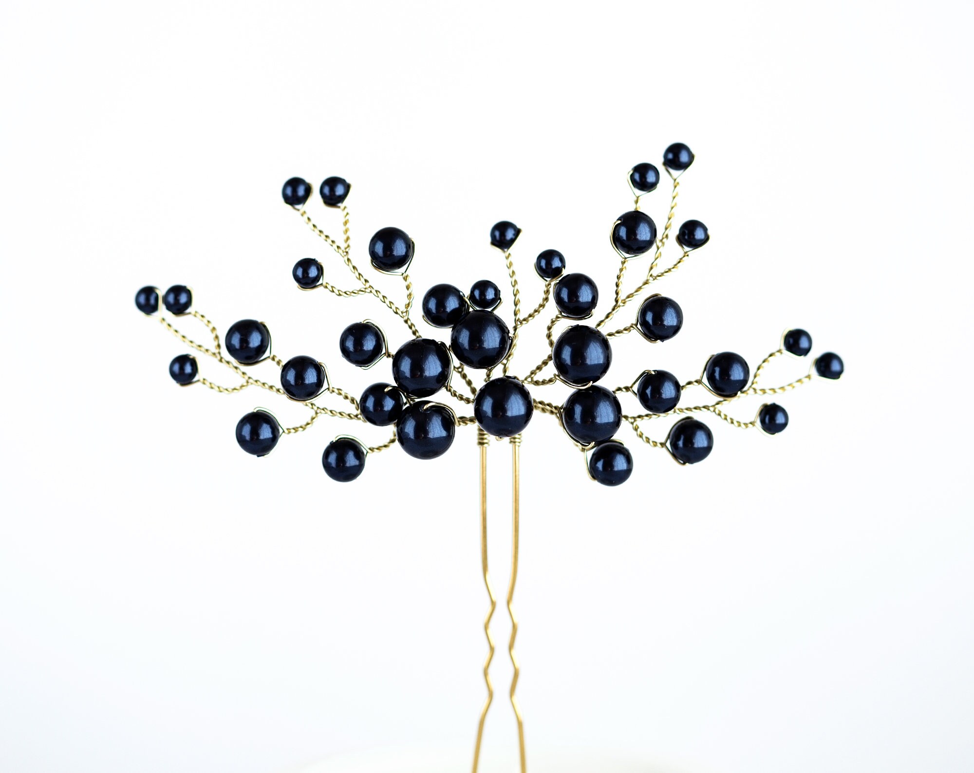 946 – Royal blue Swarovski pearls hair pin Royal blue Swarovski pearls hair pin