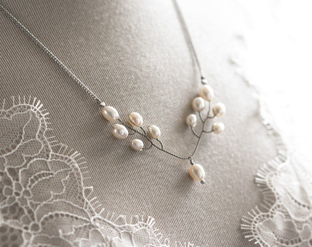 69 – Pearls bridal necklace Wedding jewelry Pearls necklace by ARSIART