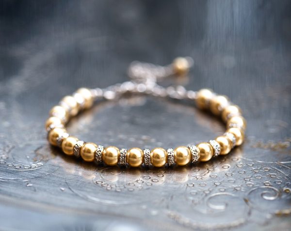 Pearls bracelet SWAROVSKI Bridal jewelry by Arsiart