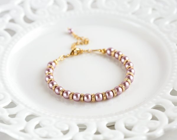Pearls bracelet SWAROVSKI Bridal jewelry by Arsiart