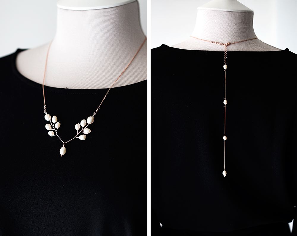 924 – Rose gold Bridal back drop necklace Pearls backdrop necklace IMG 4845 как смарт объект 2