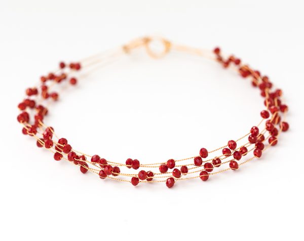 Red crystal headband wire crown.