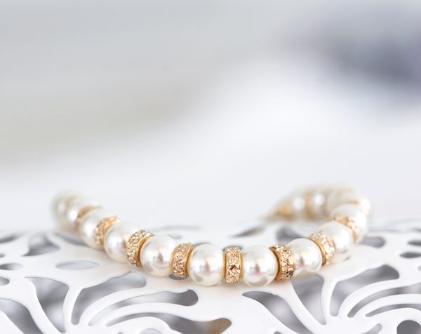 Pearls bracelet SWAROVSKI Bridal jewelry by Arsiart
