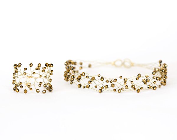 Gold crystal set Bracelet headband