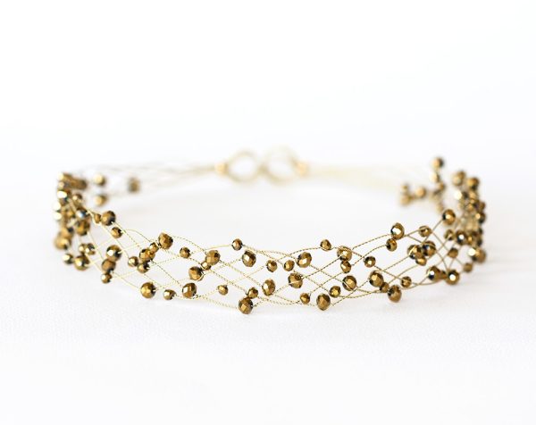 Gold crystal set Bracelet headband