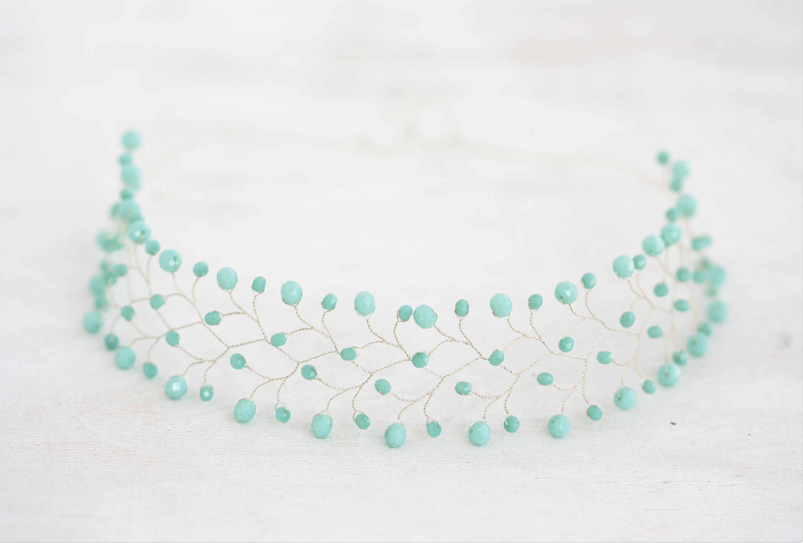 11 – Mint blue crystal bridal headpiece Silver crystal crown wedding headband Снимок экрана 2025 11 21 в 23.09.38
