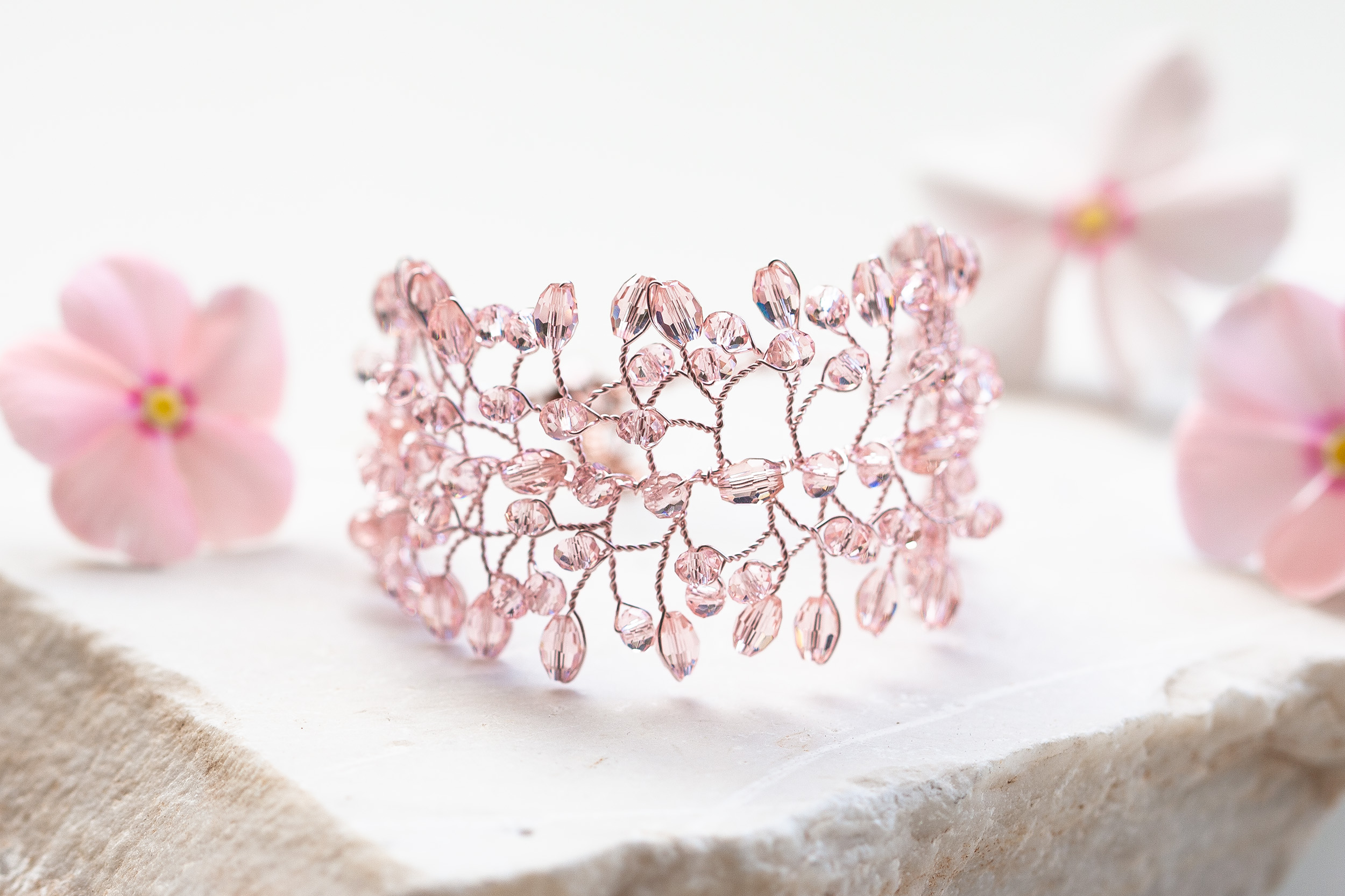 Rose gold crystal bridal bracelet 618 Rose gold crystal bridal bracelet